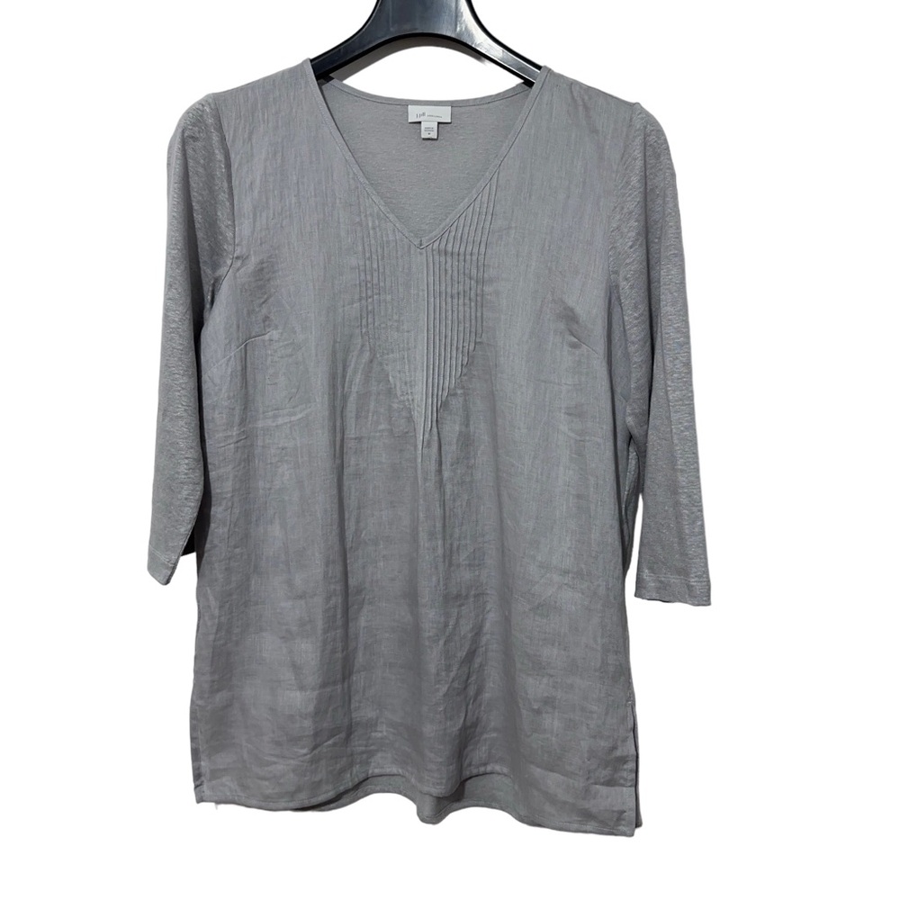 J Jill I Love Linen Top with Pintuck Front M Summer Casual